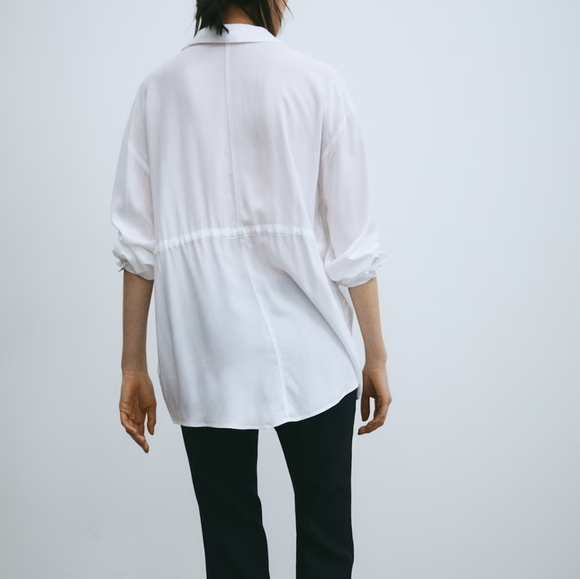 MAMA Tie-belt Maternity Blouse - Picture 8 of 10